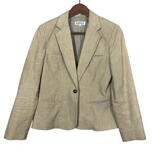 Vintage Robin Ross Corduroy Blazer Jacket Coat Cream Brown - 8